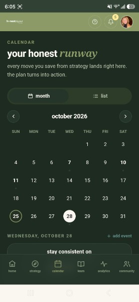 calendar view showing your release runway and scheduled moves